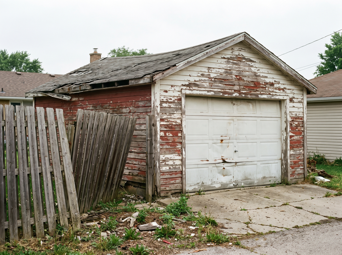 Detached garage before demolition